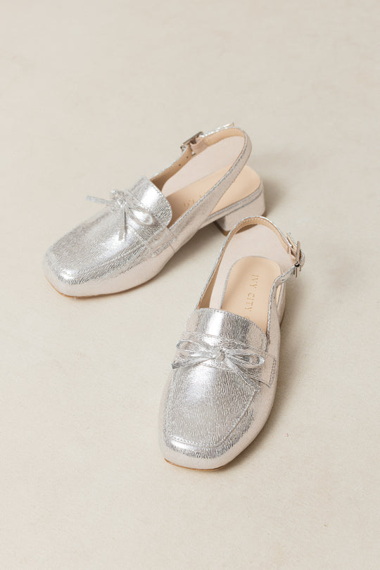 Mini Ivy Bow Loafer in Silver