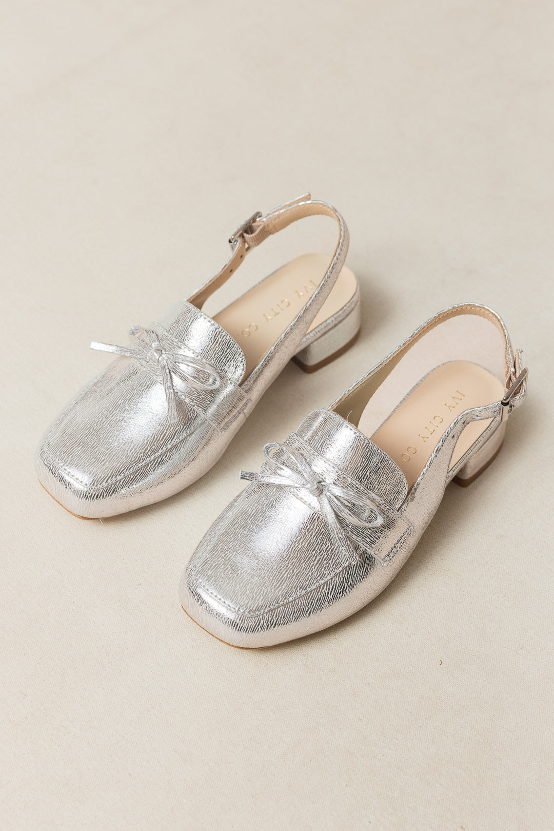 Mini Ivy Bow Loafer in Silver