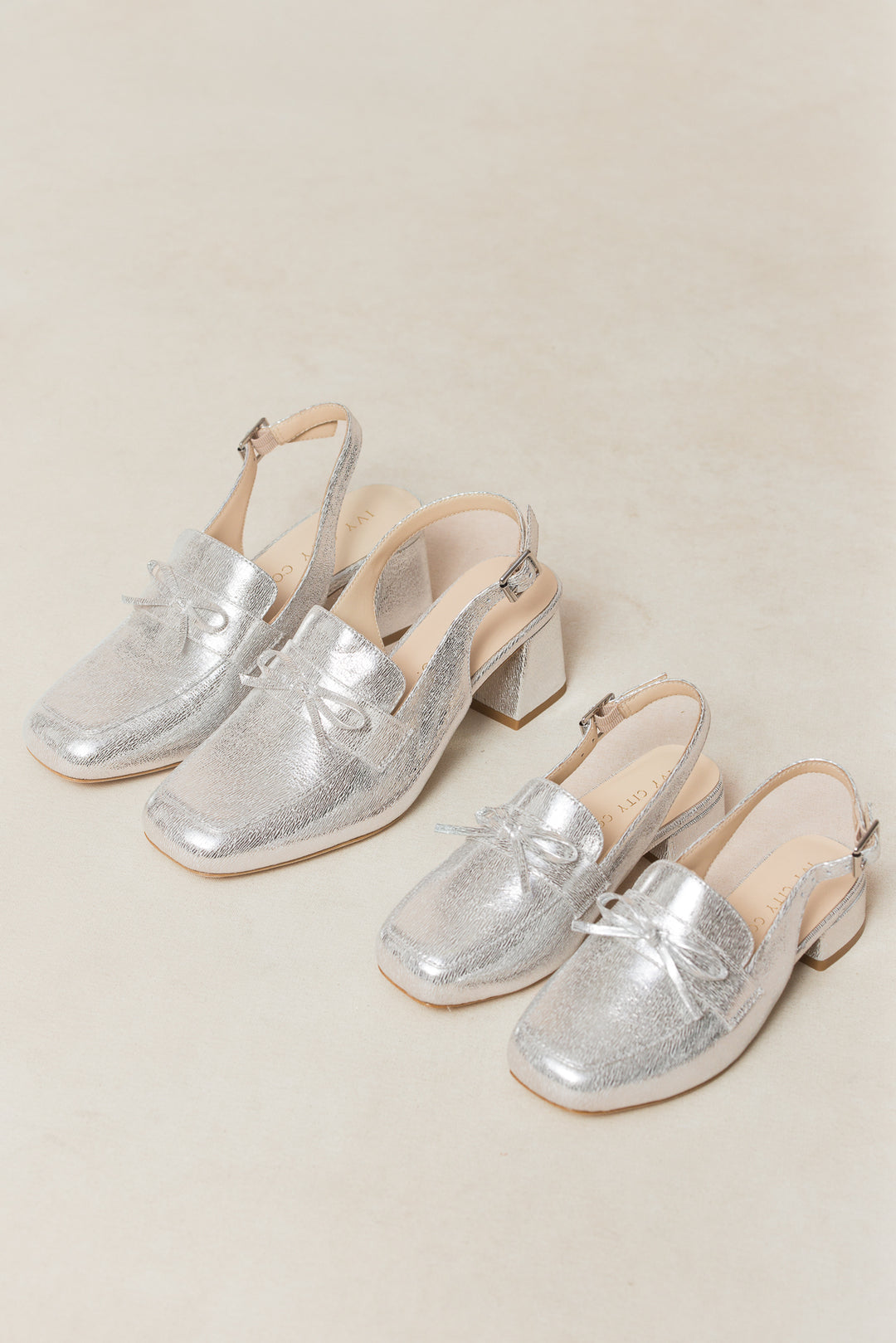 Mini Ivy Bow Loafer in Silver