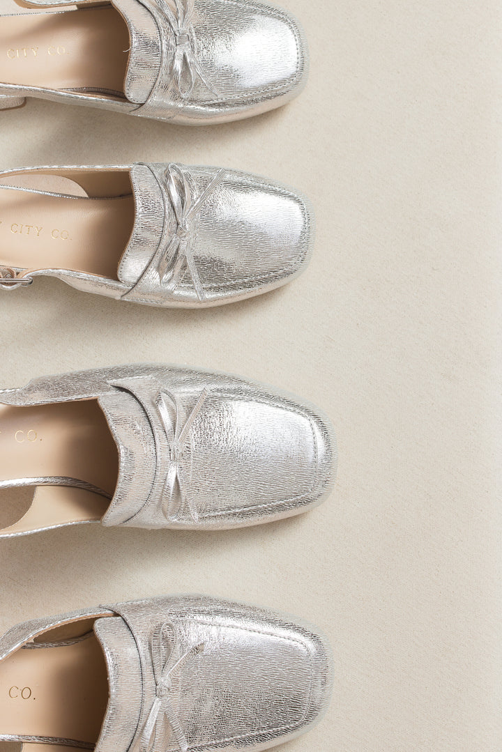 Mini Ivy Bow Loafer in Silver