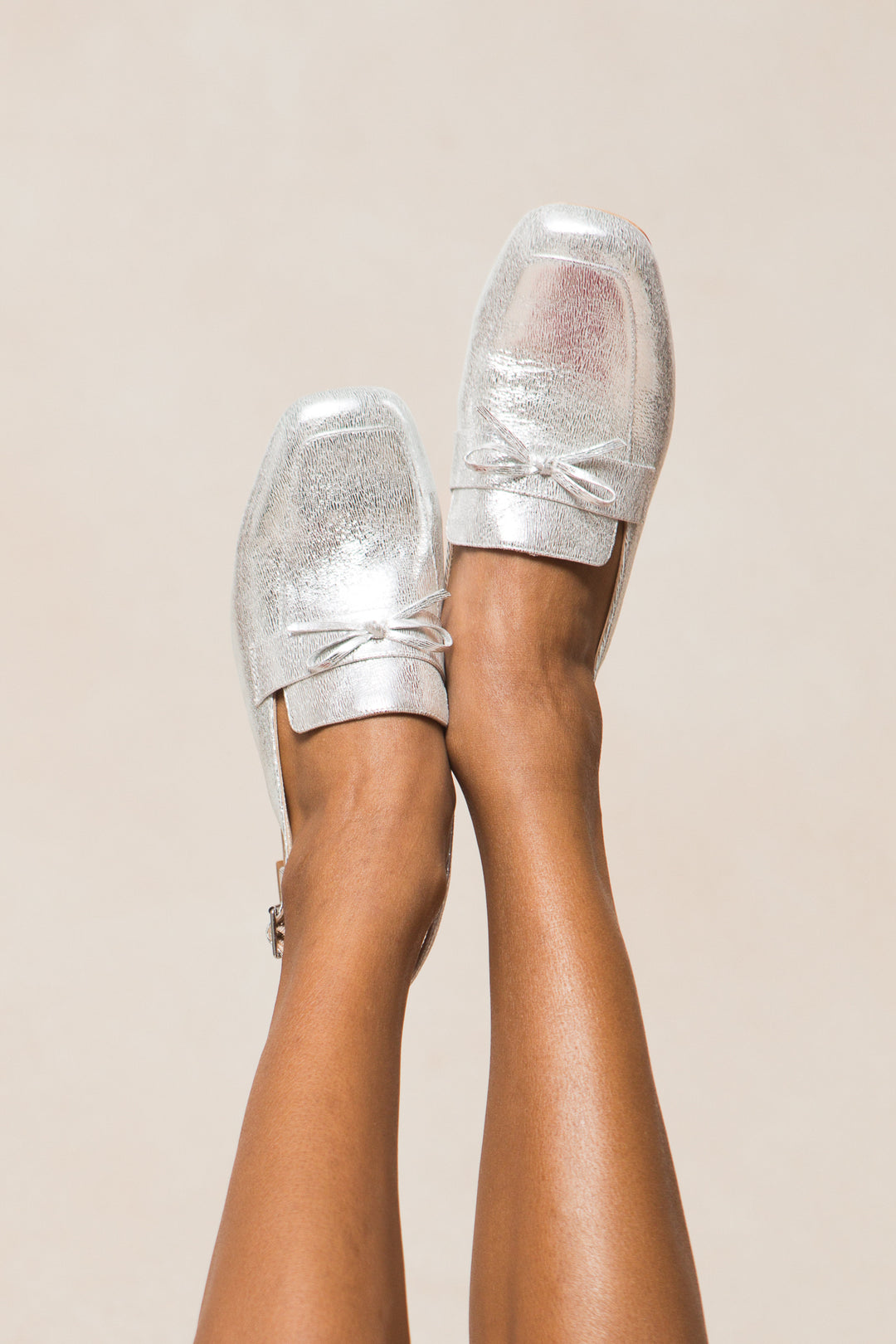 Ivy Bow Loafer in Silver