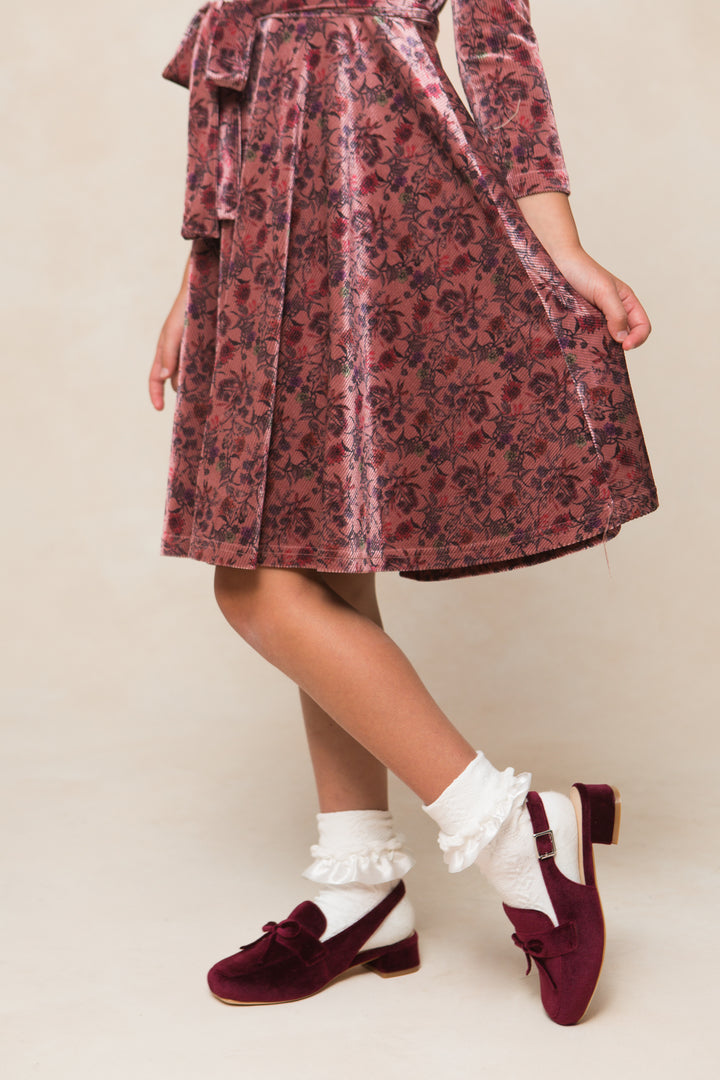 Mini Ivy Bow Loafer in Wine