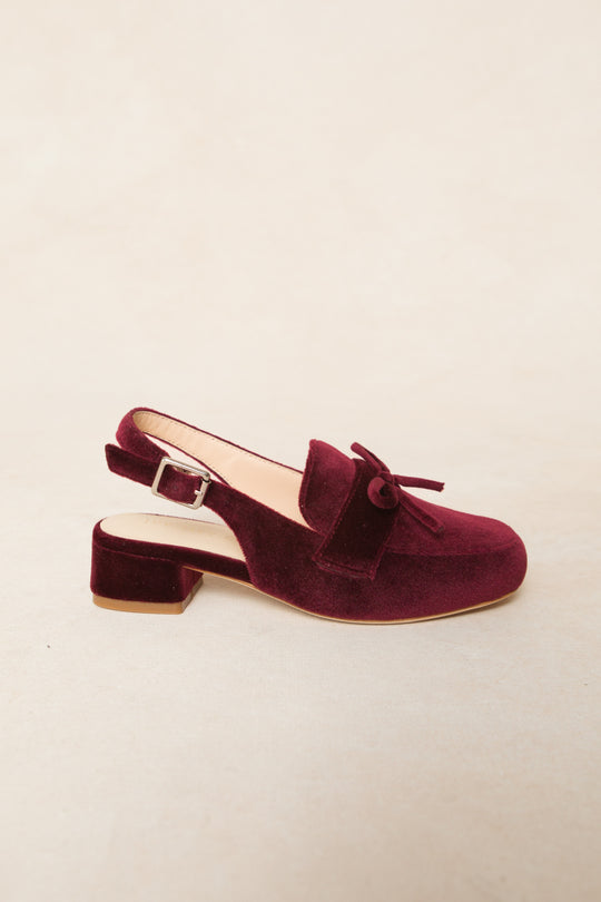 Mini Ivy Bow Loafer in Wine