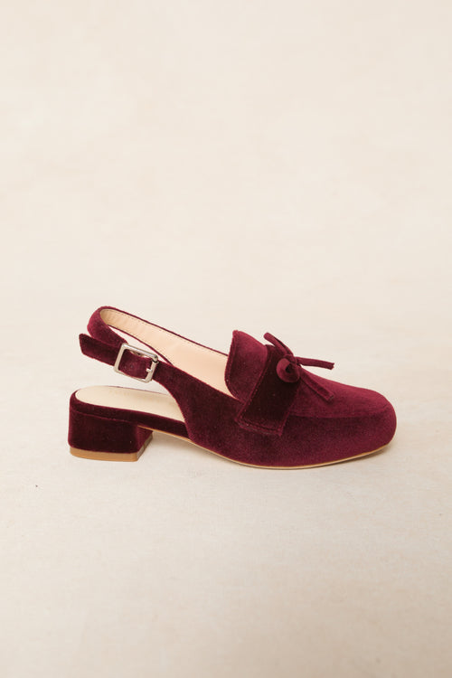 Mini Ivy Bow Loafer in Wine