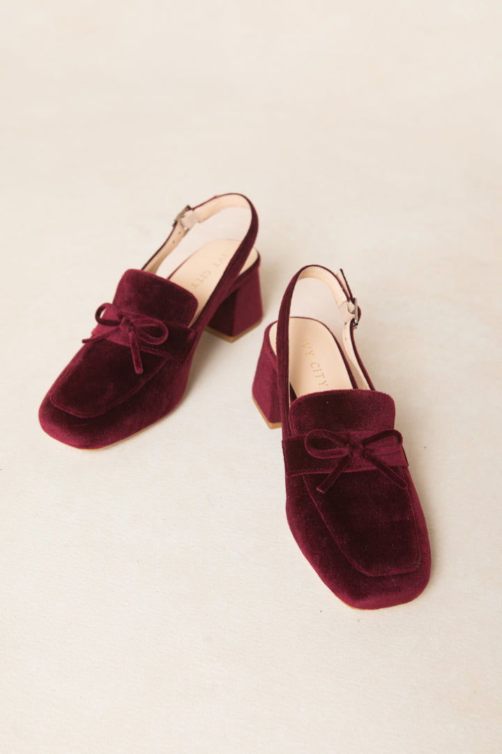 Ivy Bow Loafer in Wine