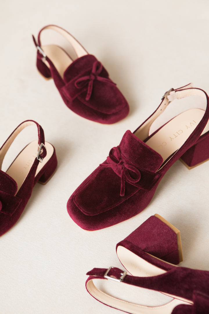 Ivy Bow Loafer in Wine