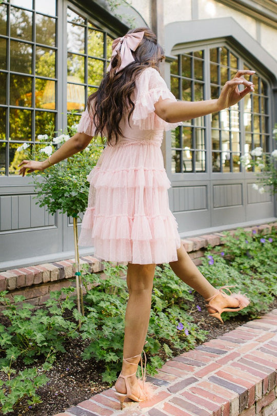 Short Whimsical Dress in Blush