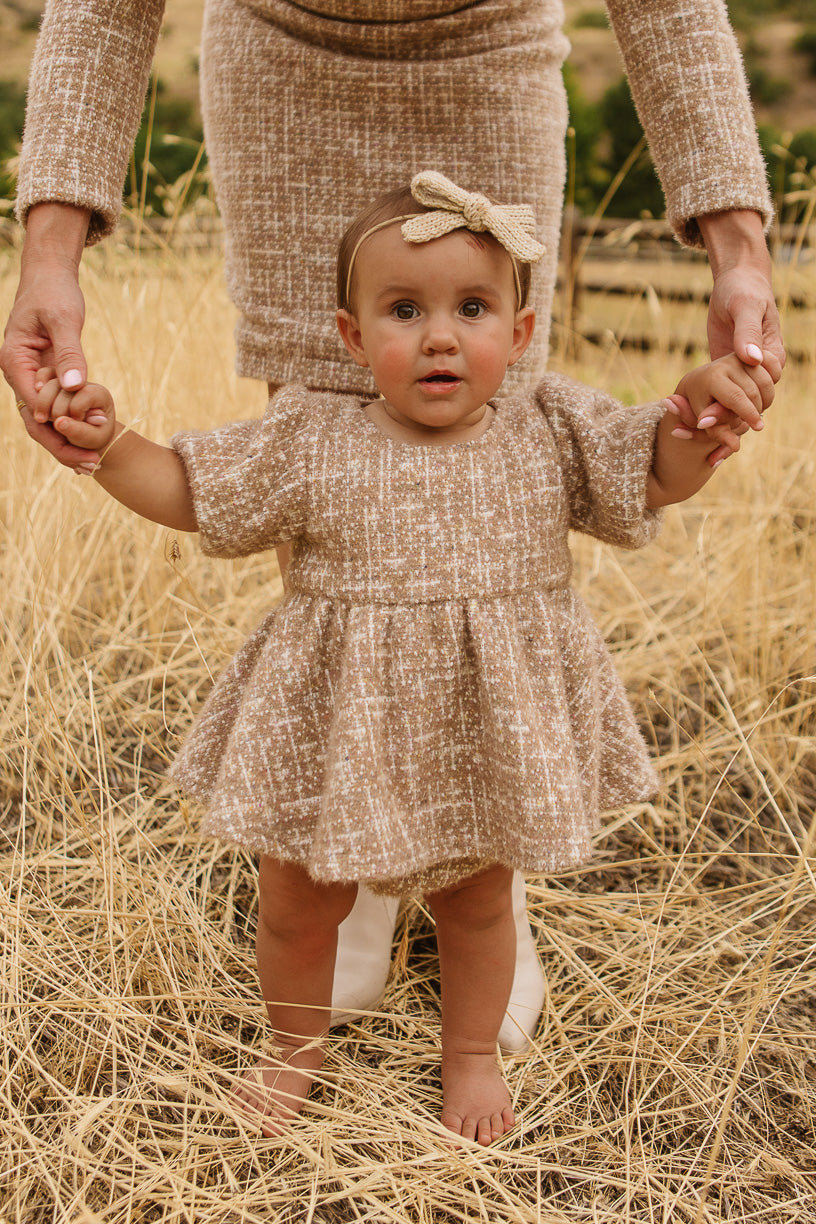 Baby Jackie Dress Set in Taupe Boucle – Ivy City Co