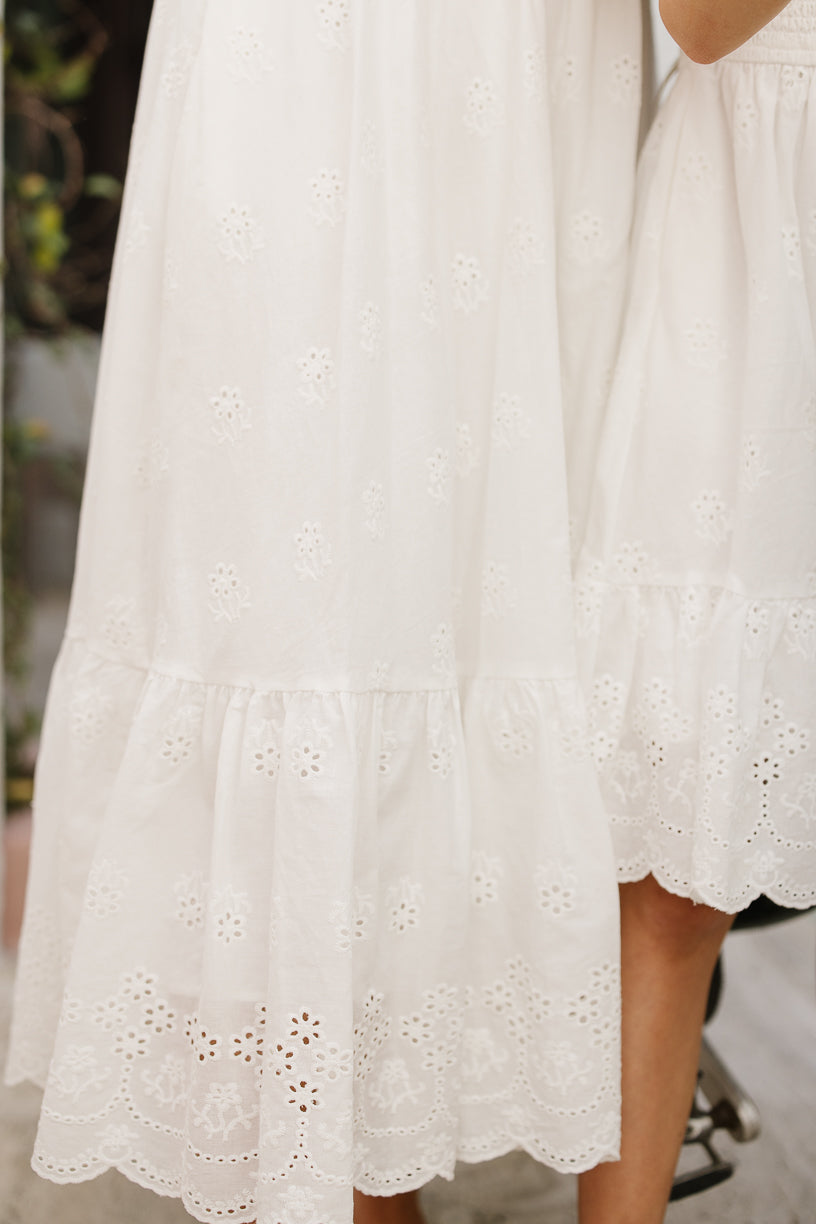 Janie Dress in White Eyelet