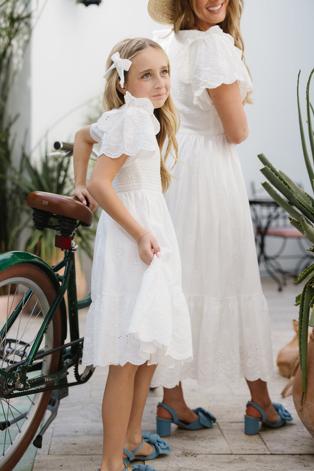 Mini Janie Dress in White Eyelet