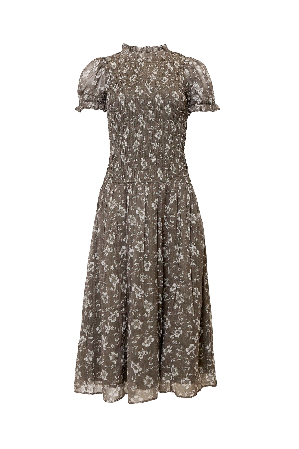 Floral patterned dress on a white background