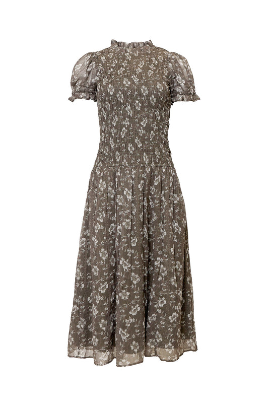 Floral patterned dress on a white background
