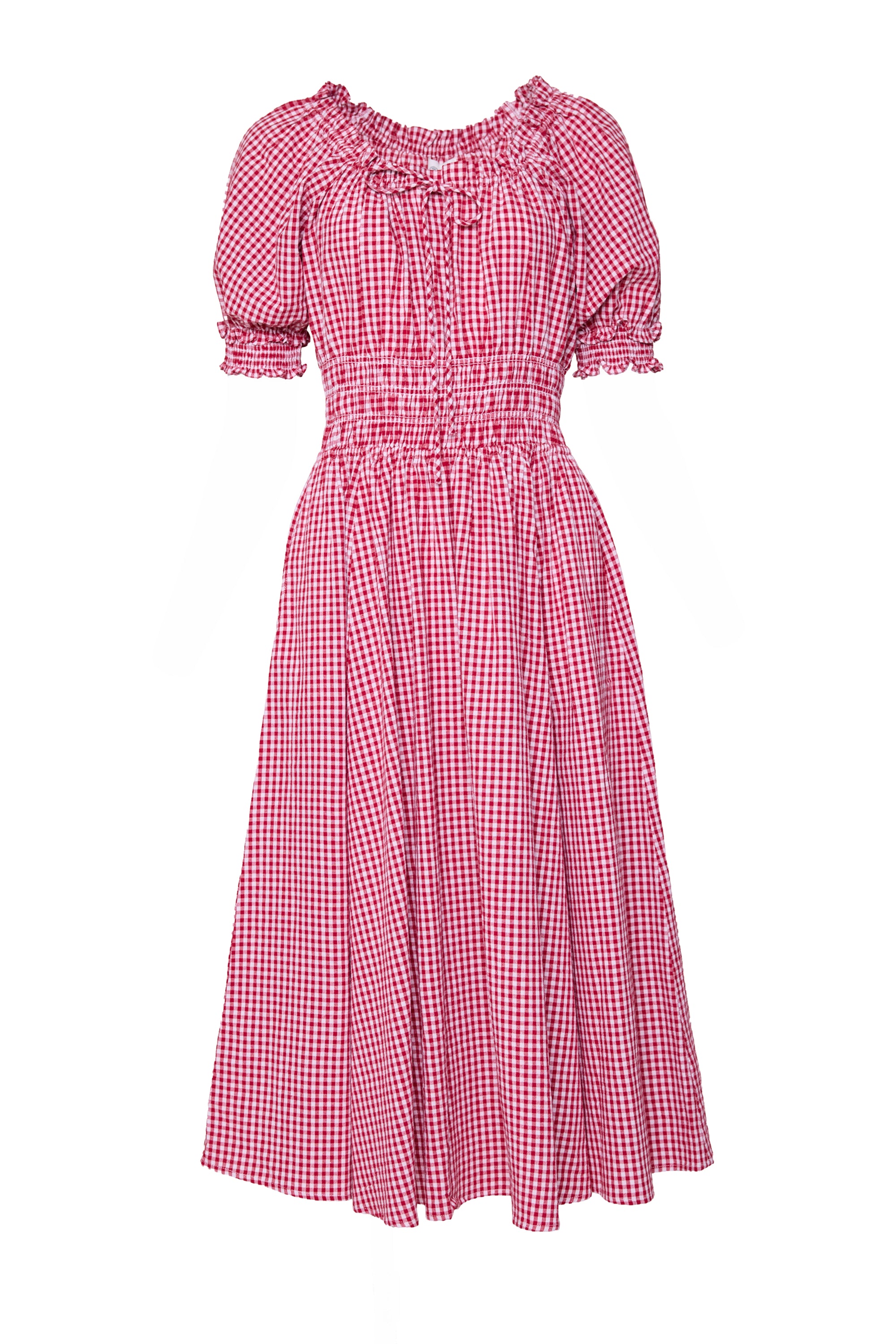 red gingham midi dress Miss Circle Women Susanna Halter Drop Waist Runs small Leona Red Gingham Midi Dress