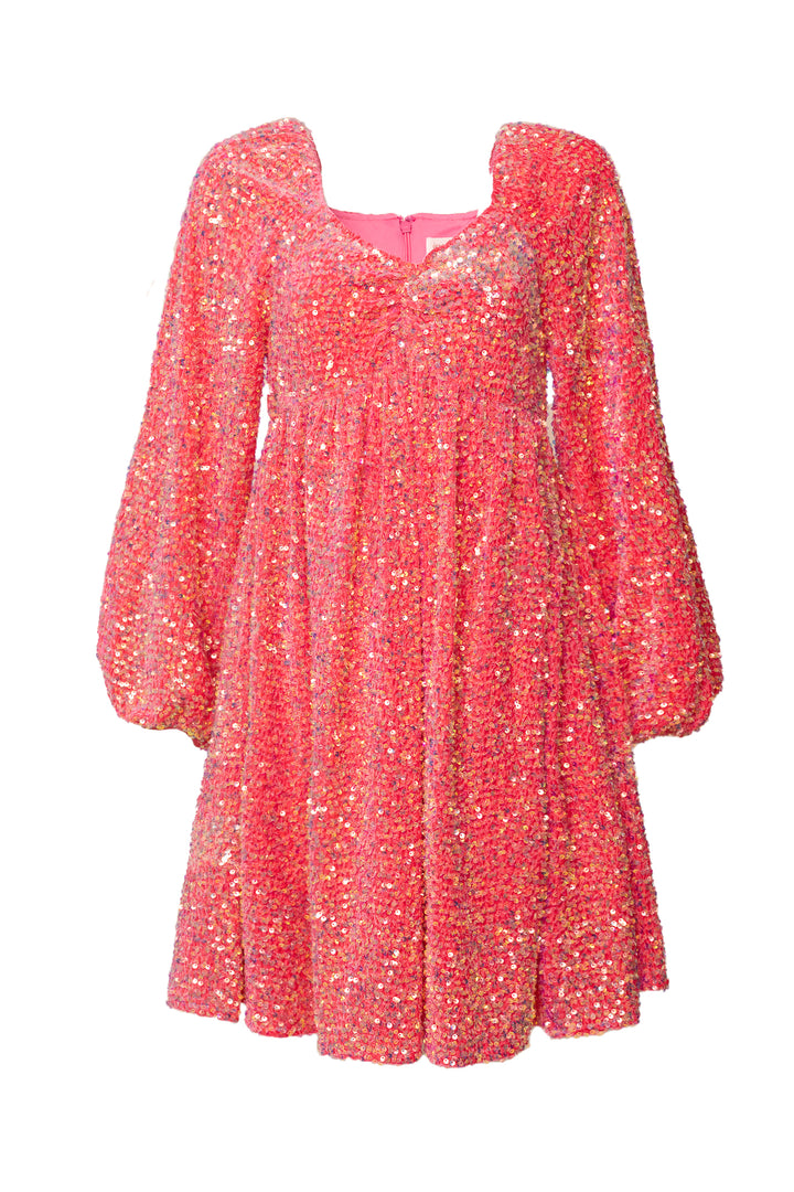 Jewel Dress in Pink Sequin