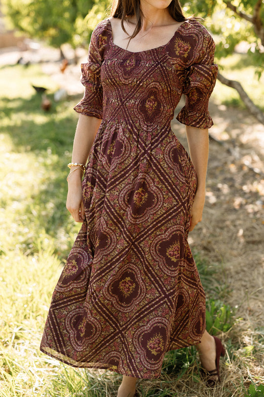 Josephine Dress in Nocturne Diamond Rose