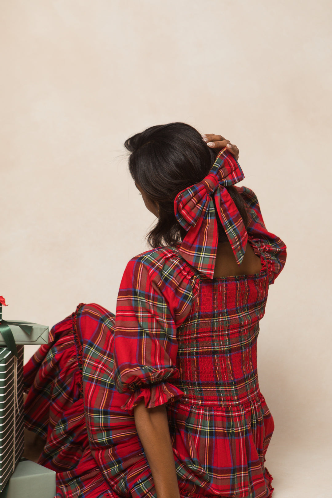 Ivy City x Kaxi Madeline Holiday Plaid Midi Bow