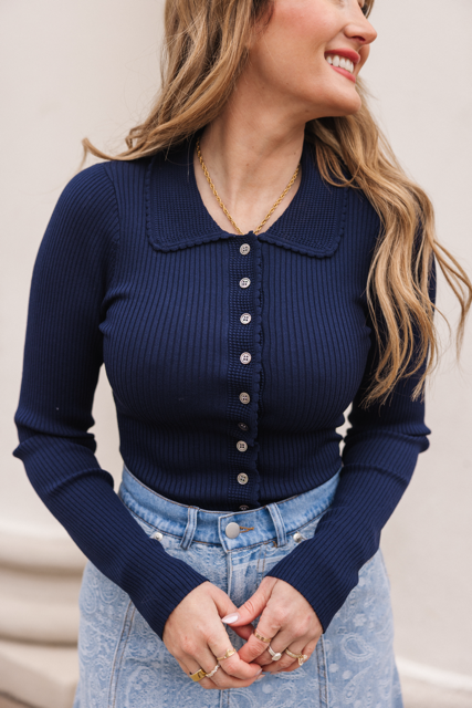 Keren Cardigan in Navy