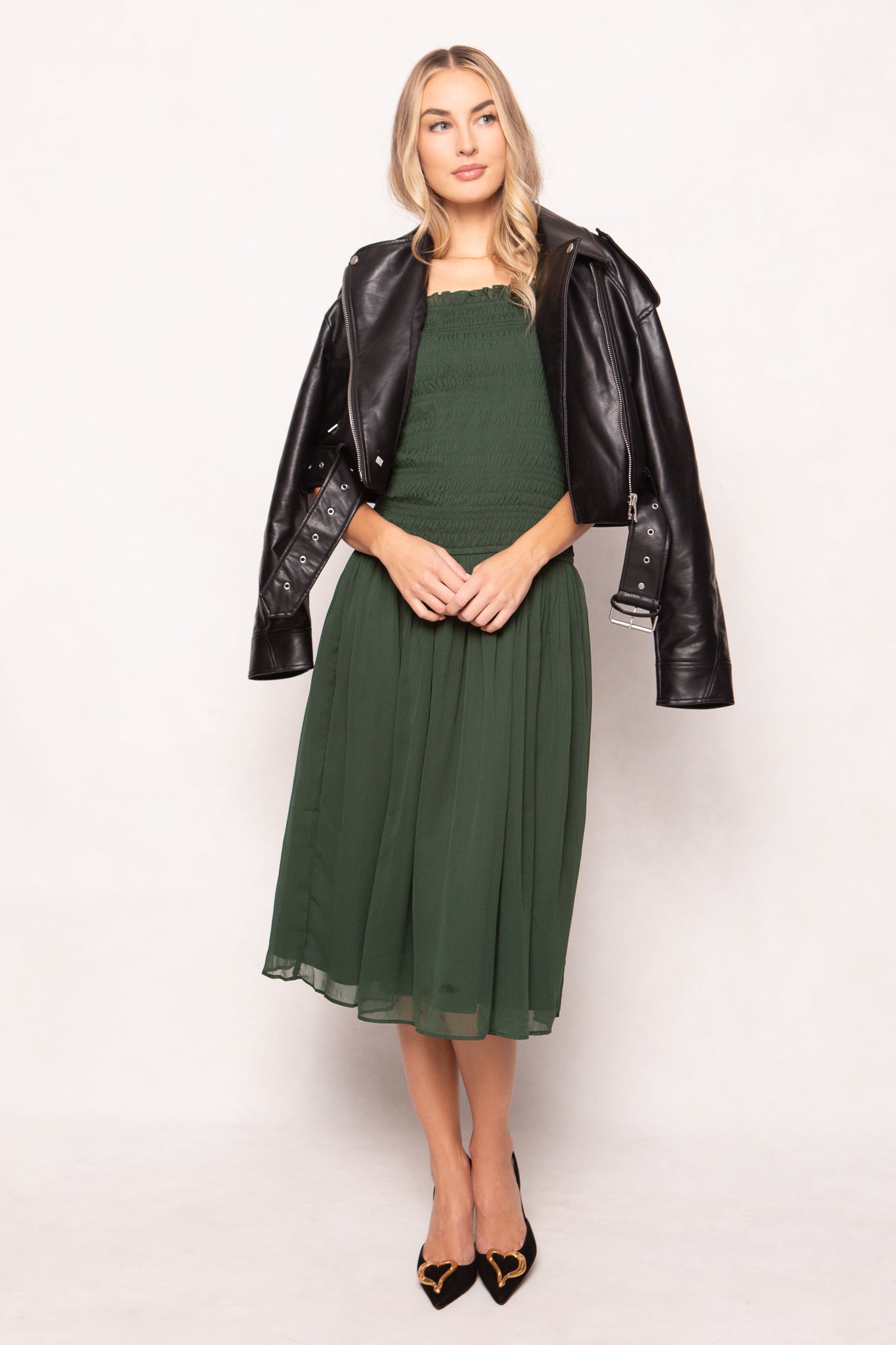 Kimberly Dress in Green X Small
