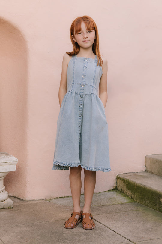 Mini Kristin Dress in Light Denim