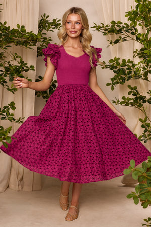 Hattie Dress in Magenta