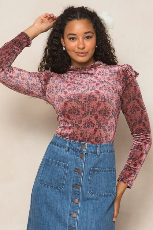 La La Lady Top in Pink Floral