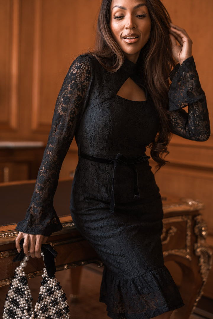 Layton Dress in Black Lace