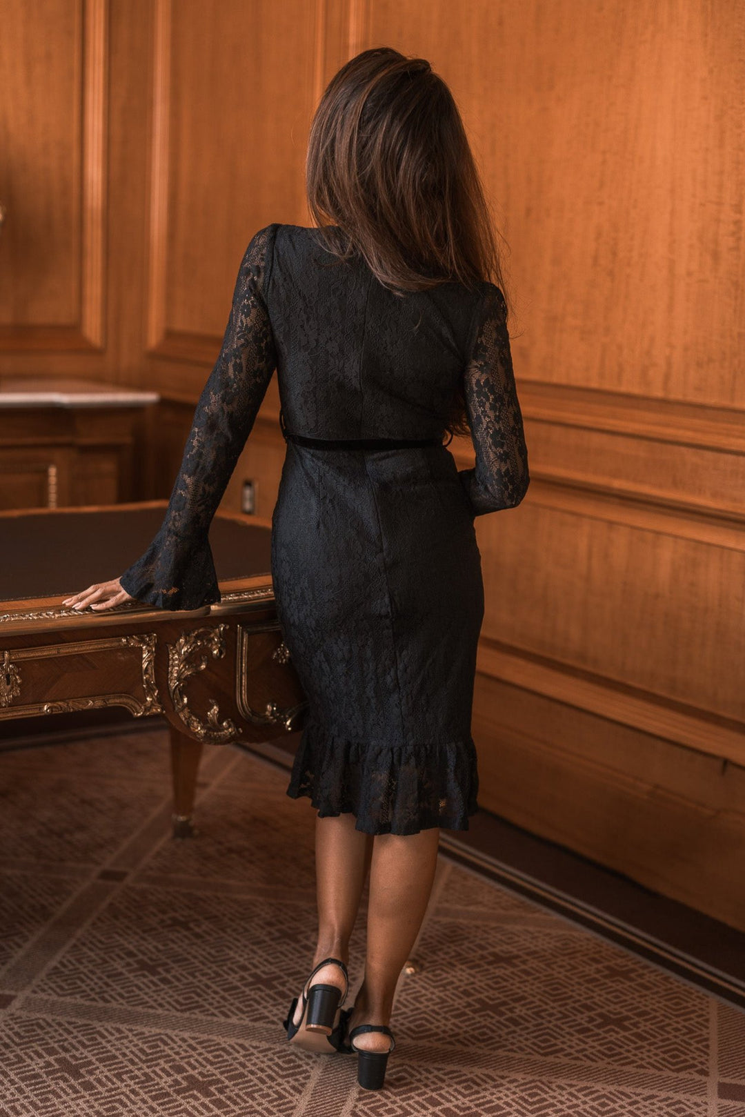 Layton Dress in Black Lace