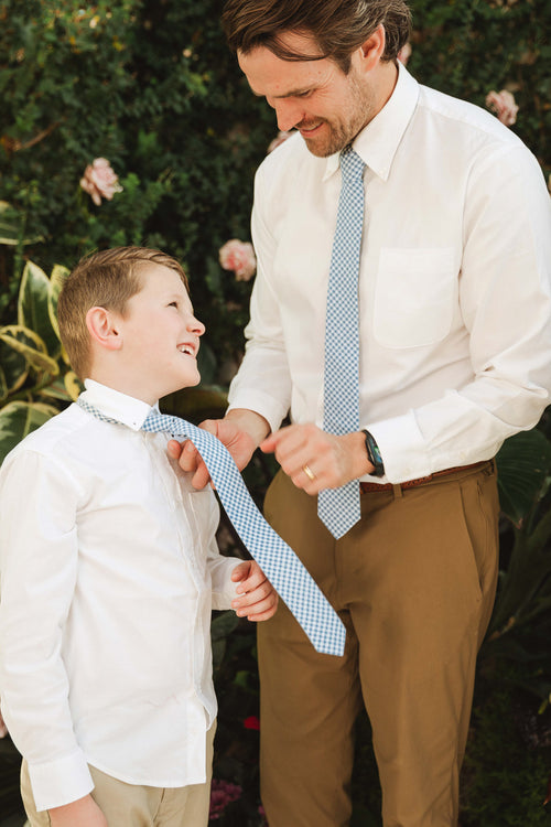 Ties in Hannah Blue Gingham