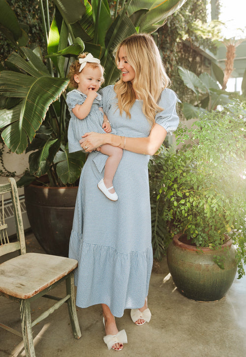 Hannah Dress in Blue Gingham