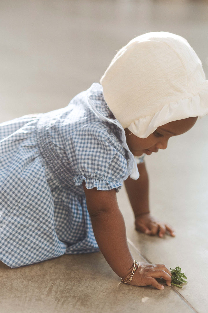 Baby Hannah Dress Set in Blue Gingham