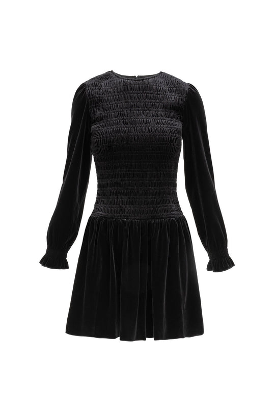 Black dress with long sleeves on a white background