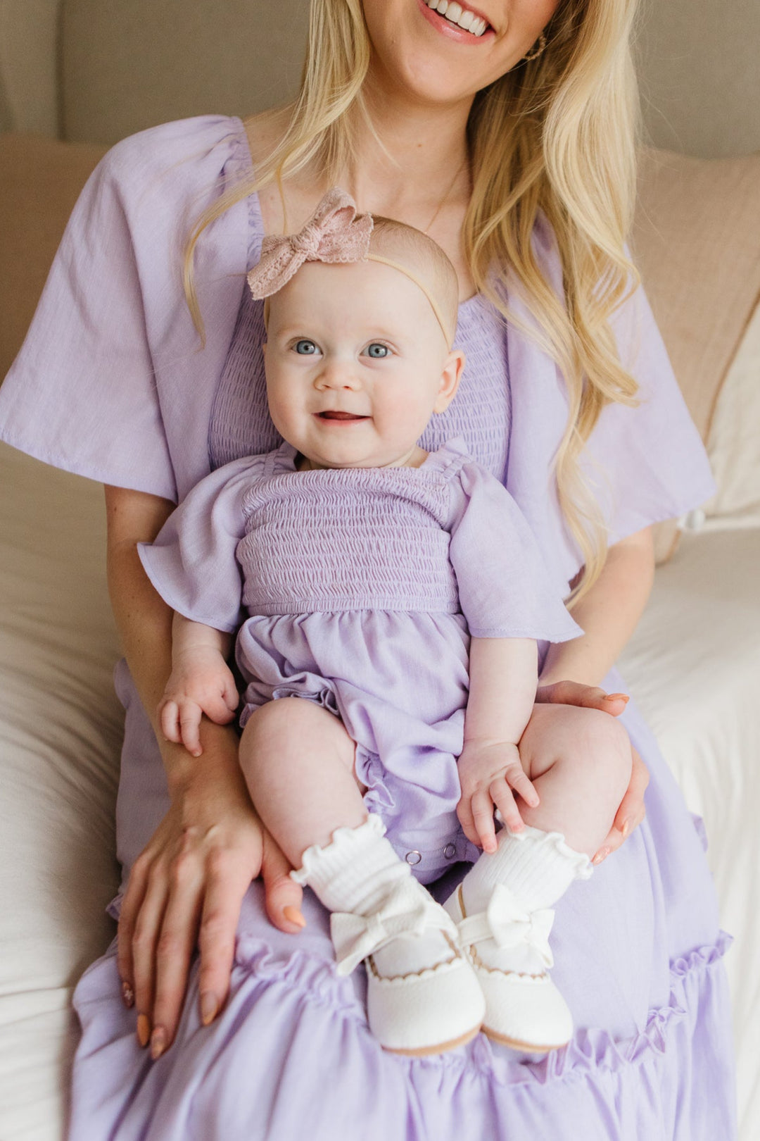 Baby Lennon Romper in Lavender