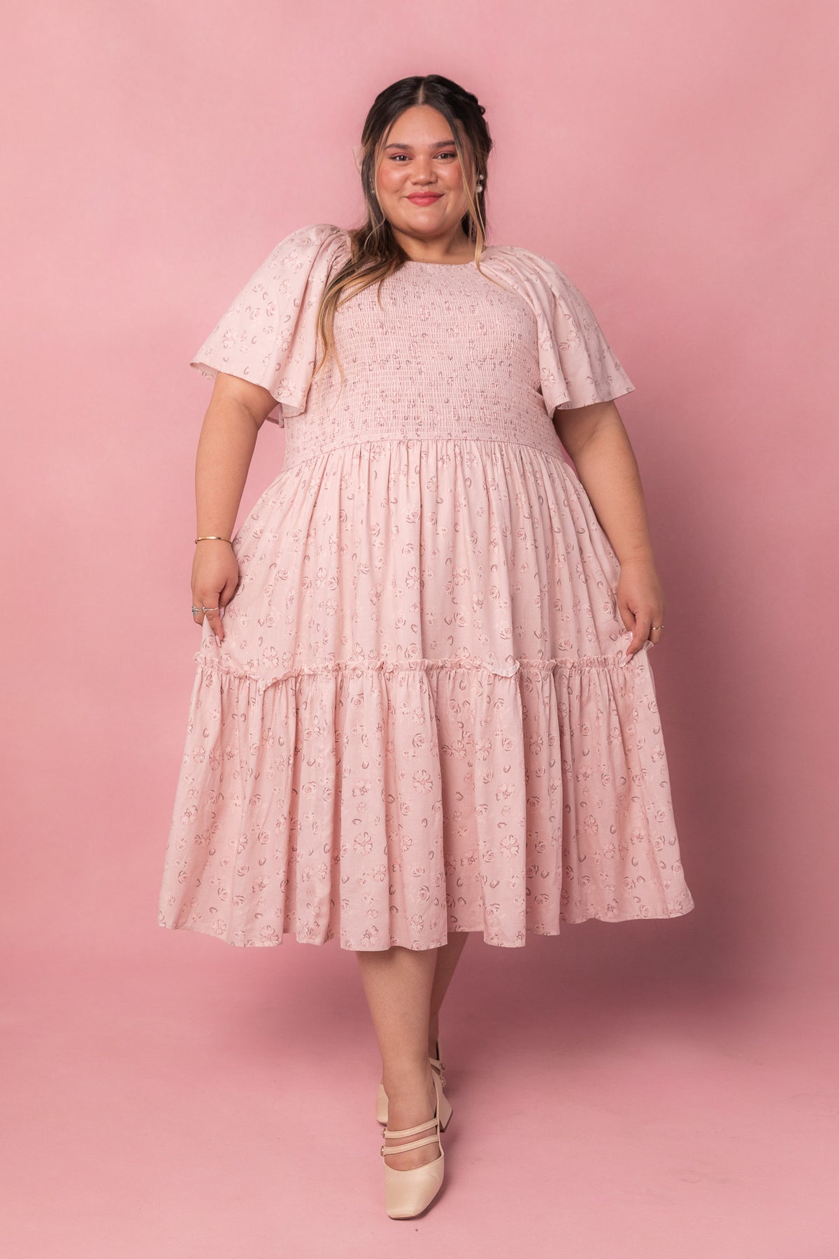 Lennon Dress in Dusty Pink-Adult