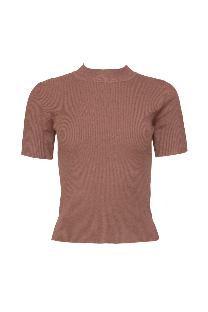 Lexie Short Sleeve Top in Taupe