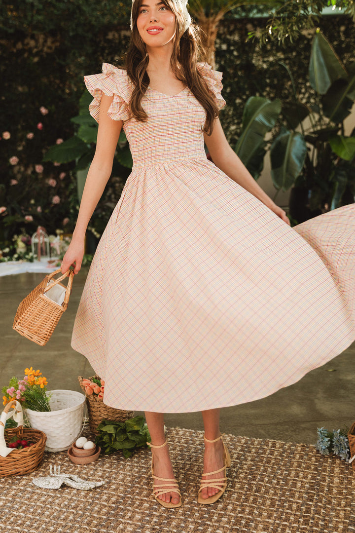 Hattie Dress in Multicolor Gingham