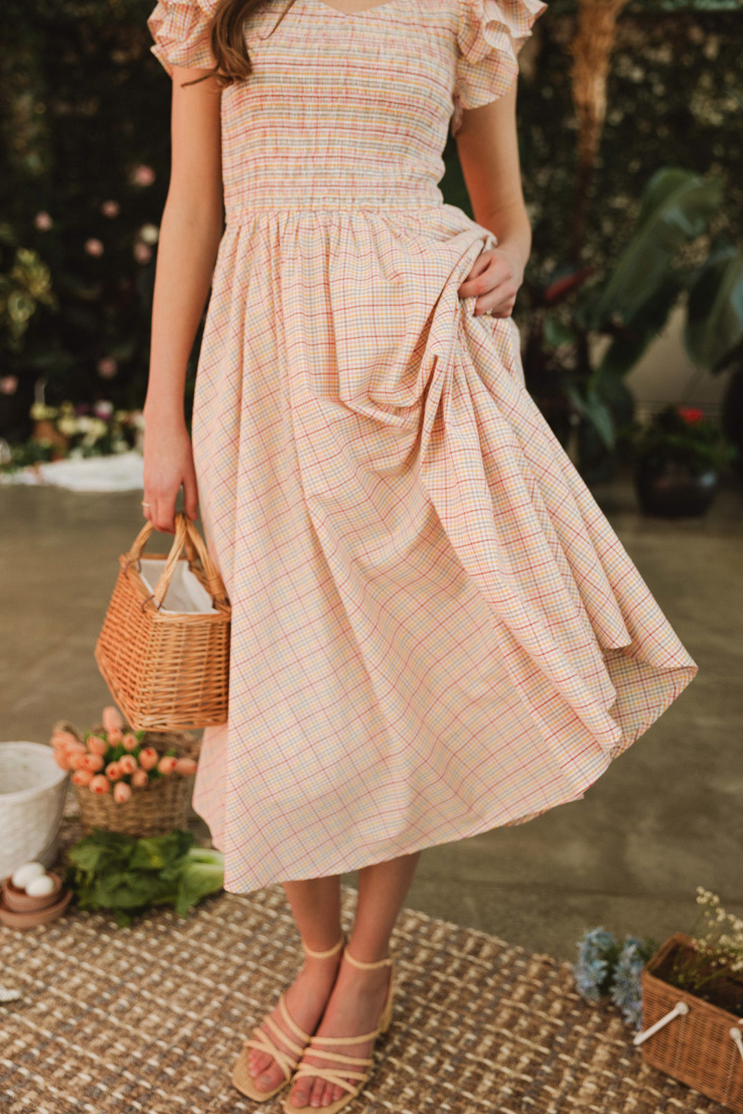 Hattie Dress in Multicolor Gingham