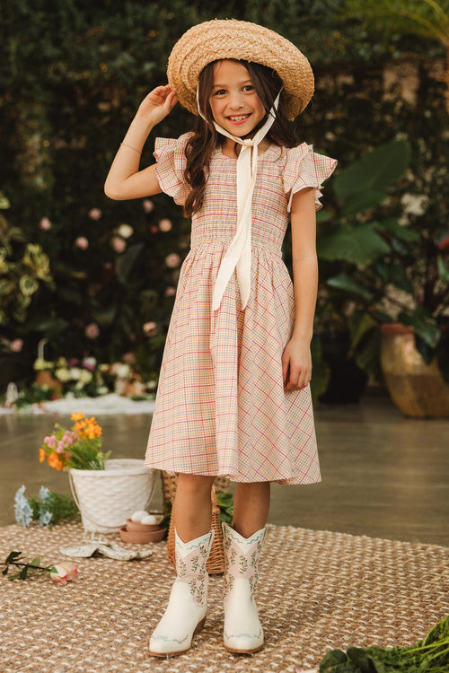 Mini Hattie Dress in Multicolor Gingham