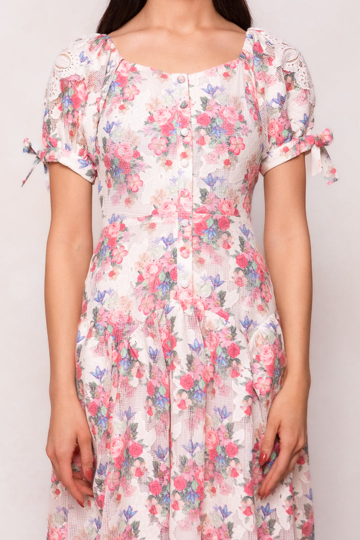 Lizzy Dress in Pink Floral