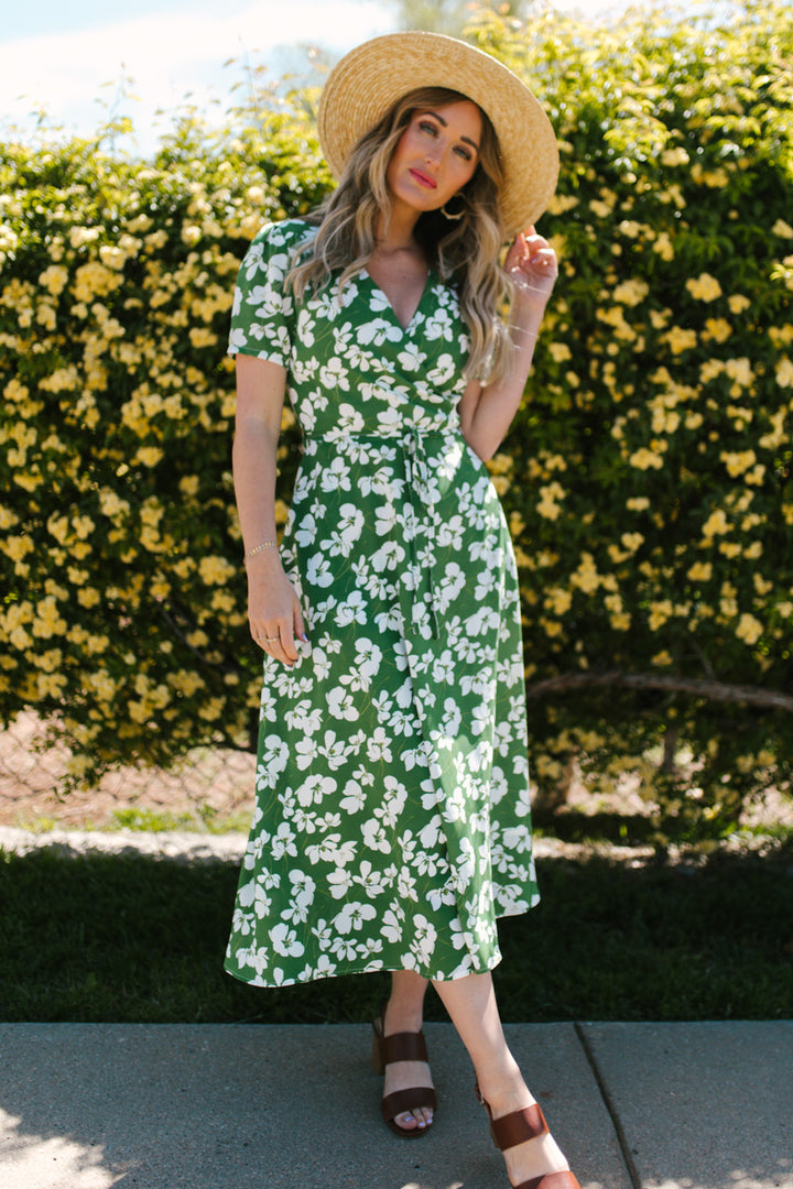 Lucy Dress in Green Floral