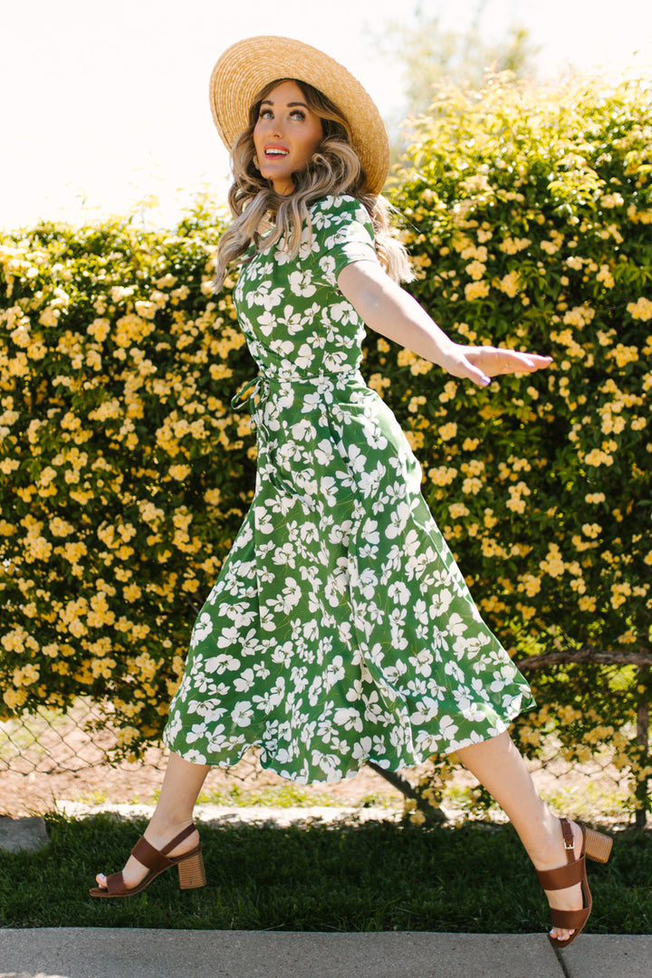 Lucy Dress in Green Floral