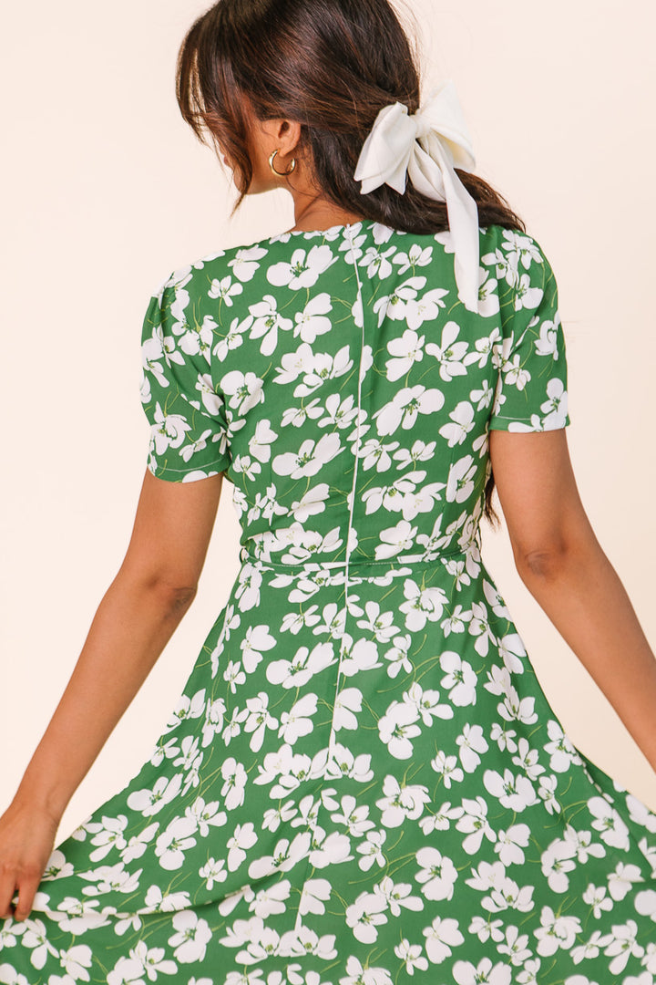 Lucy Dress in Green Floral