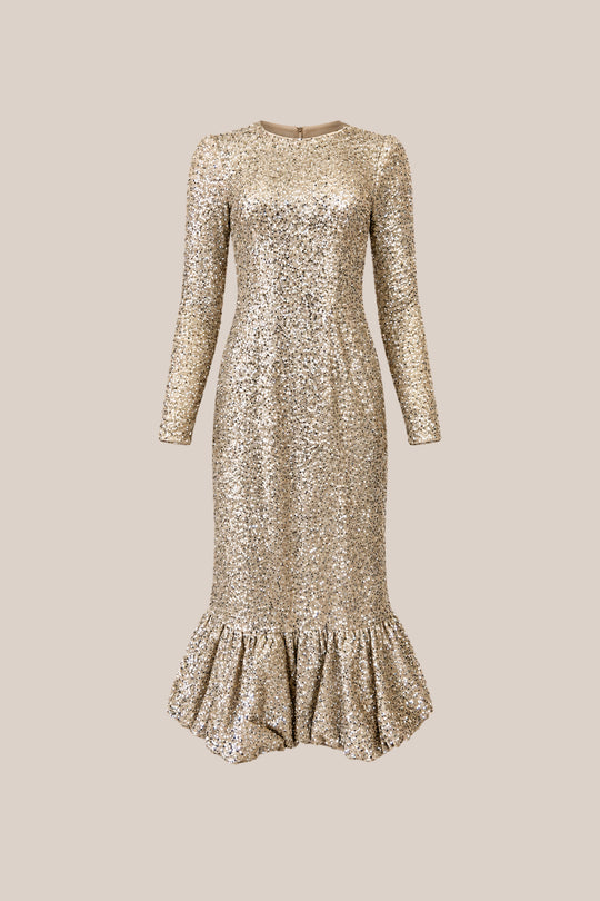 Luminaria Dress in Champagne Sequin