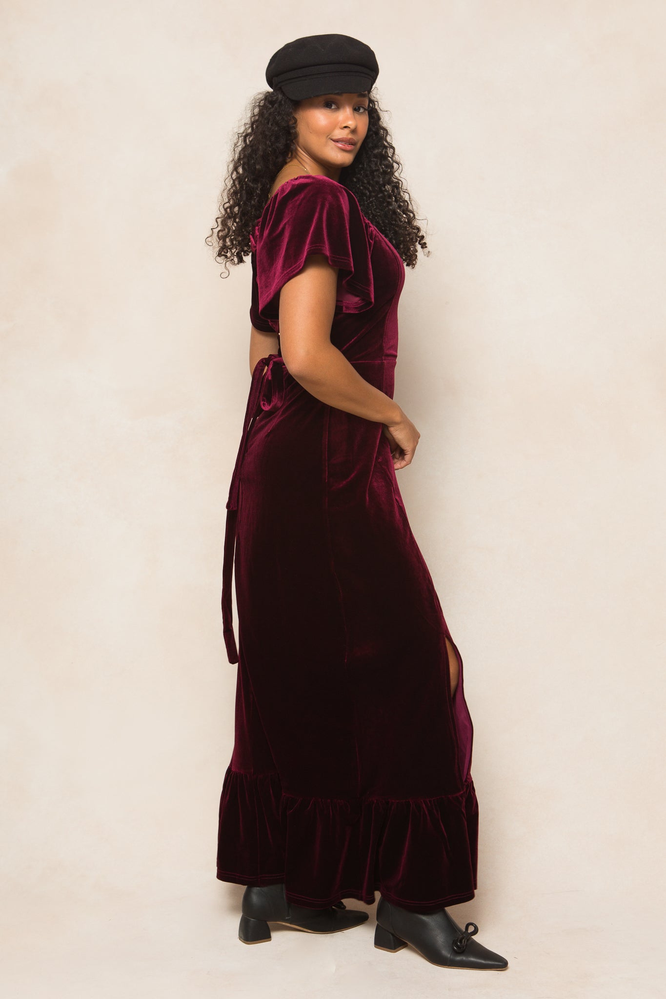 Maddie Dress in Wine Velvet - FINAL SALE – Ivy City Co Maddie Dress in Wine Velvet - FINAL SALE – Ivy City Co
