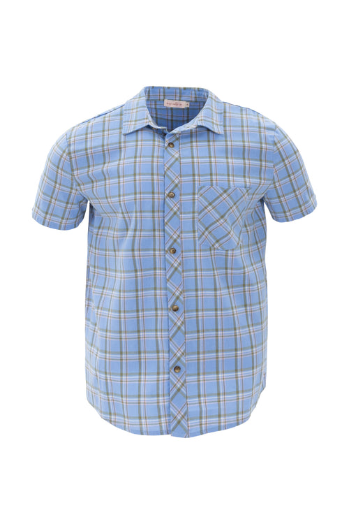 Mens James Shirt in Madeline Light Blue Plaid