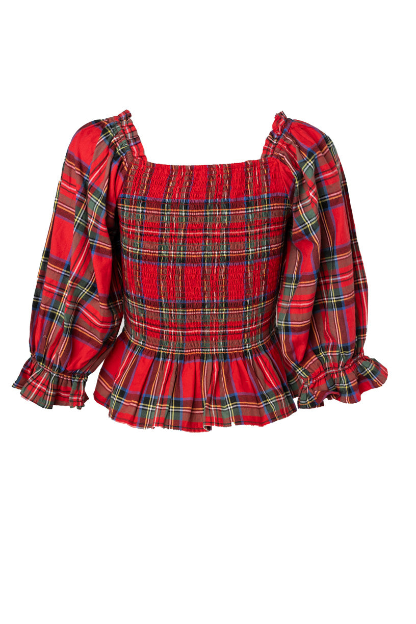 Madeline Top in Holiday Plaid