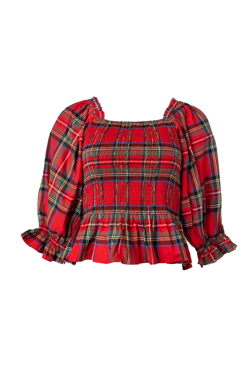 Madeline Top in Holiday Plaid