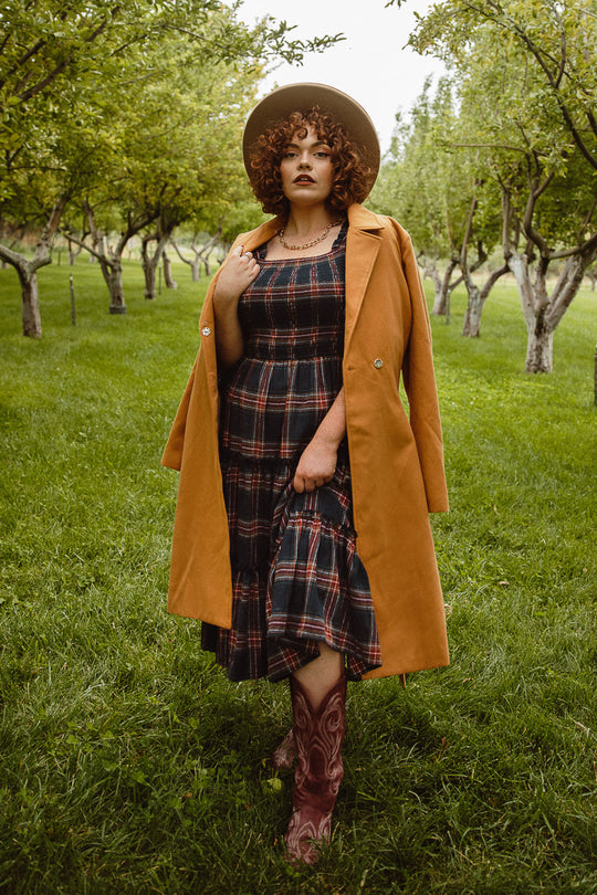 Madeline Dress in Navy Plaid