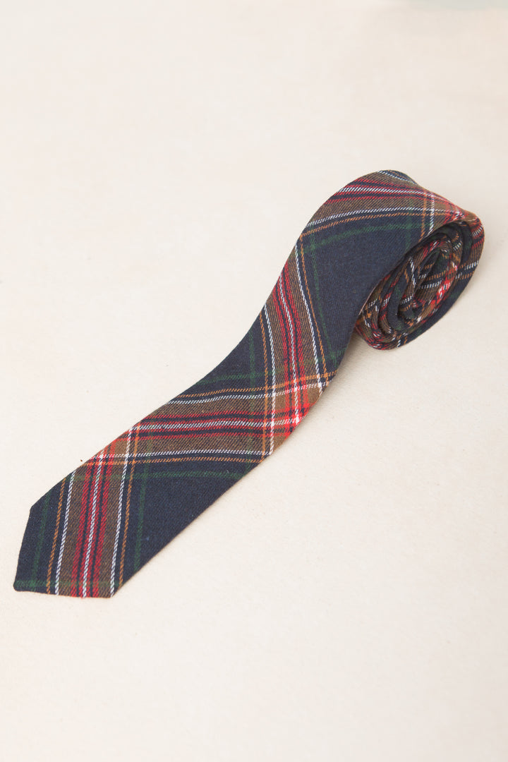 Mens Max Tie in Madeline Navy Plaid