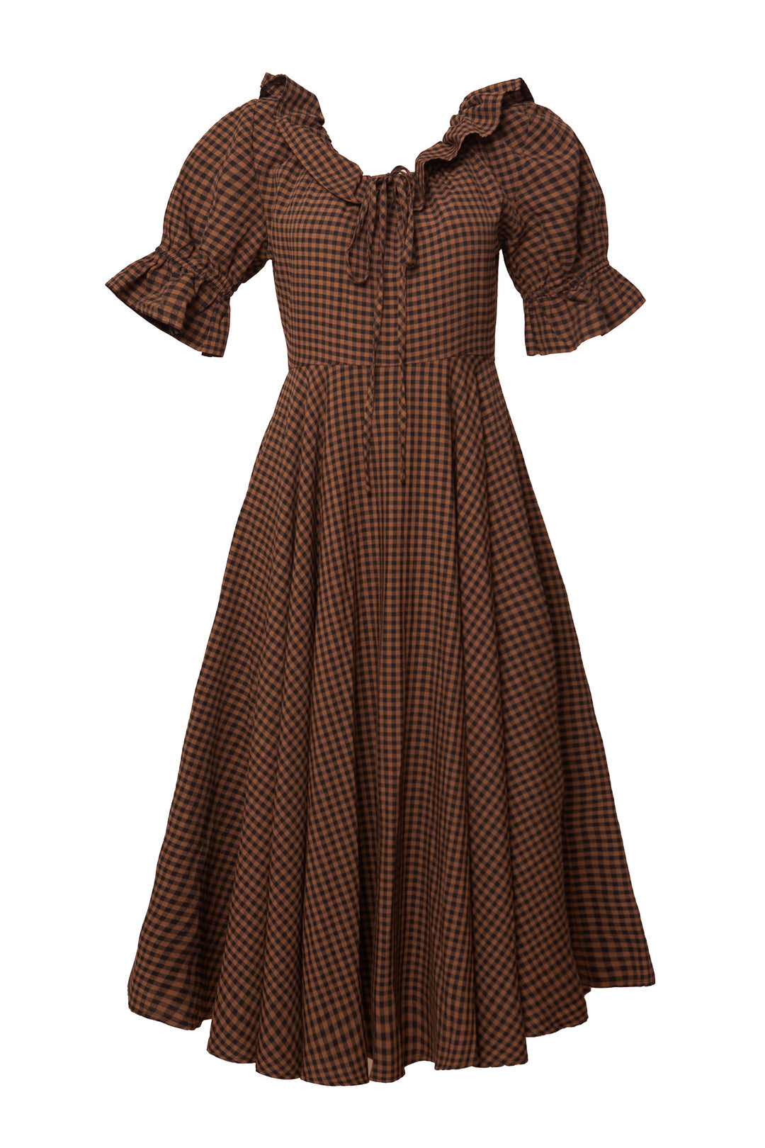 Maple Dress in Brown Gingham