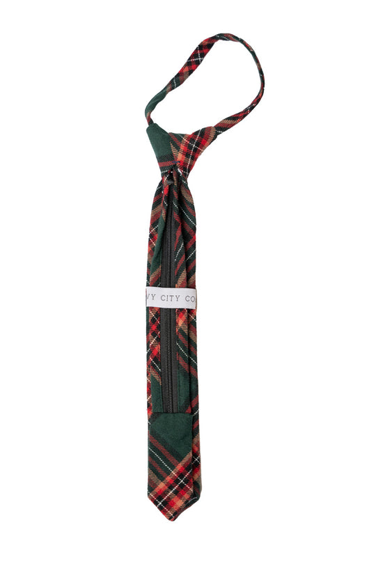 Margo Boys Tie in Green Plaid